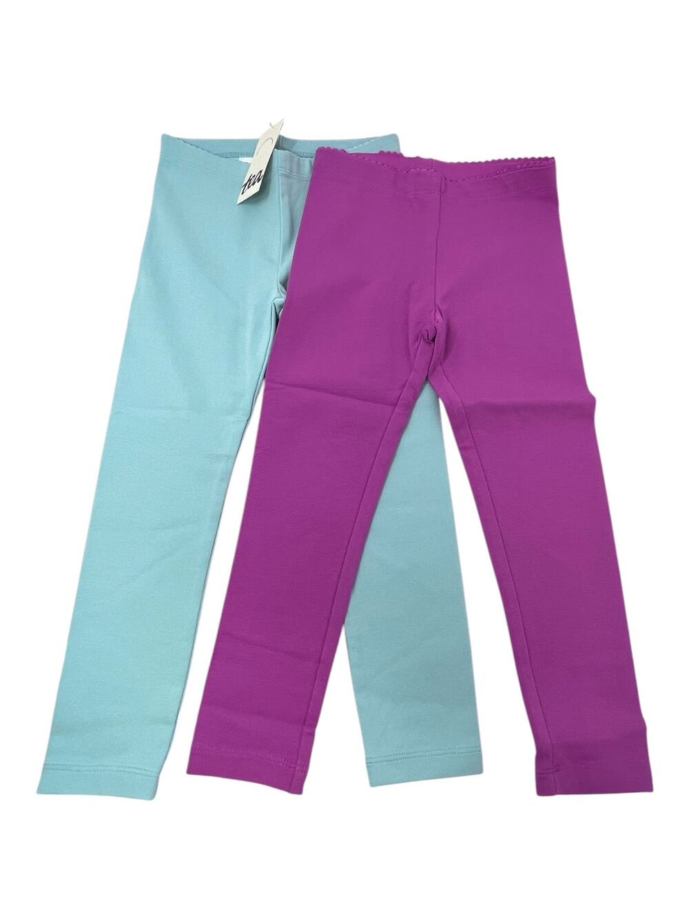 Tea Collection Bundle of 2 Pink Teal Leggings Cotton Stretch Girls NWT Size 4